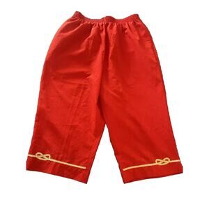 Vintage BonWorth Pull On Capri Pants Womens M Petite Red Elastic Waist Pockets